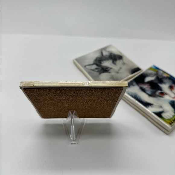 Anita McCord Cat Hand Painted Ceramic Coaster Tiles - Picture 7 of 8